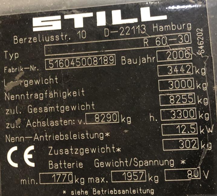 STILL R60-30 Gabelstapler
