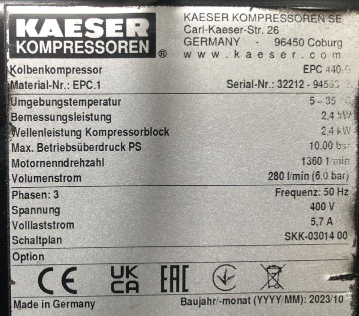 Kaeser K 280 - 250 compressor